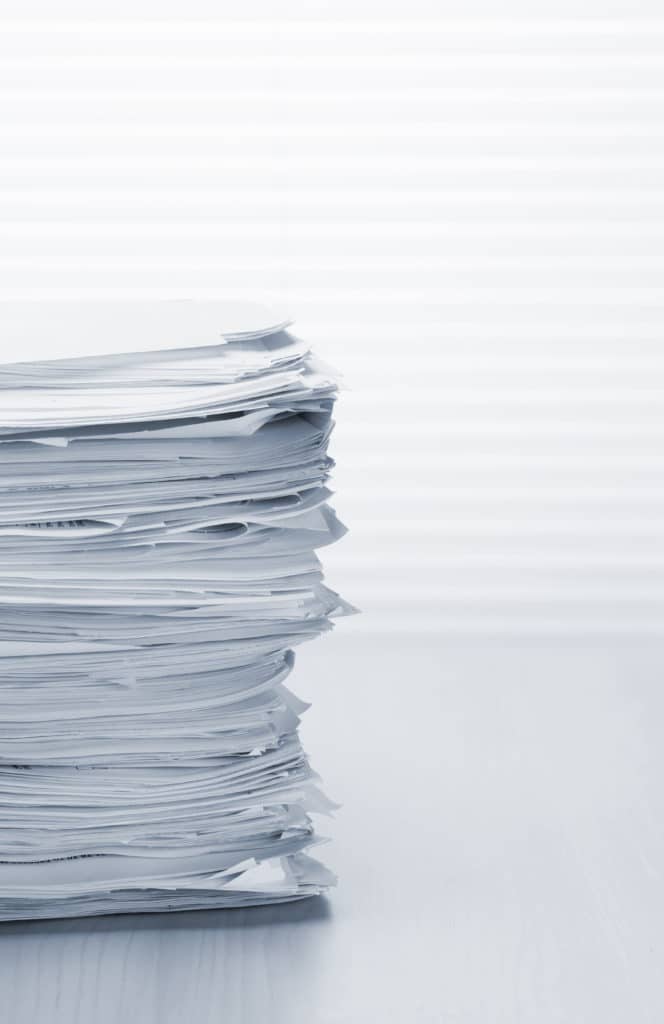 Stack of paper documents